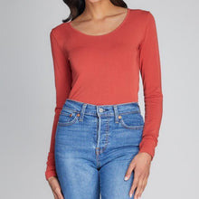 Load image into Gallery viewer, Bamboo Long Sleeve Scoop Neck Top