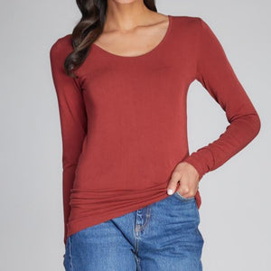 Bamboo Long Sleeve Scoop Neck Top