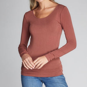 Bamboo Long Sleeve Scoop Neck Top