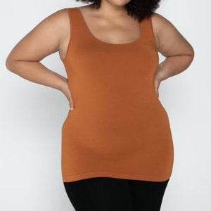 Bamboo Plus Size Double Scoop Tank