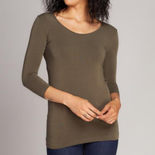 Load image into Gallery viewer, Bamboo 3/4 Sleeve Scoop Neck Top