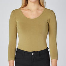 Load image into Gallery viewer, Bamboo 3/4 Sleeve Scoop Neck Top