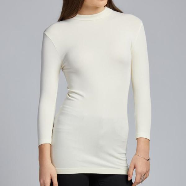 Bamboo 3/4 Sleeve Mock Neck