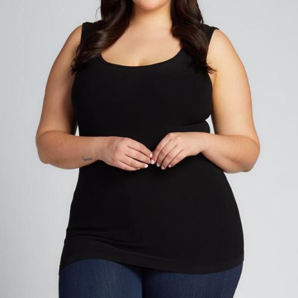 Bamboo Plus Size Double Scoop Tank