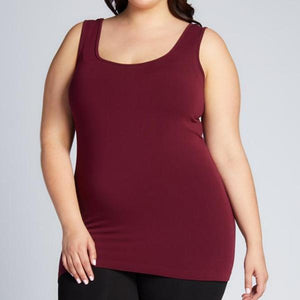 Bamboo Plus Size Double Scoop Tank