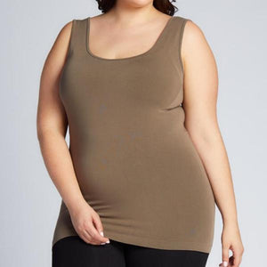 Bamboo Plus Size Double Scoop Tank