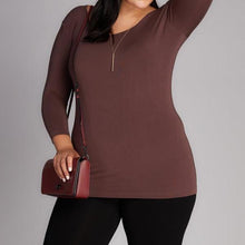 Load image into Gallery viewer, Bamboo Plus Size 3/4 Sleeve Scoop Neck Top