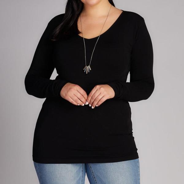 Bamboo Plus Size Long Sleeve Top