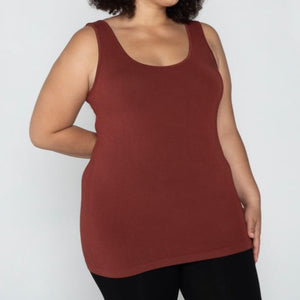 Bamboo Plus Size Double Scoop Tank