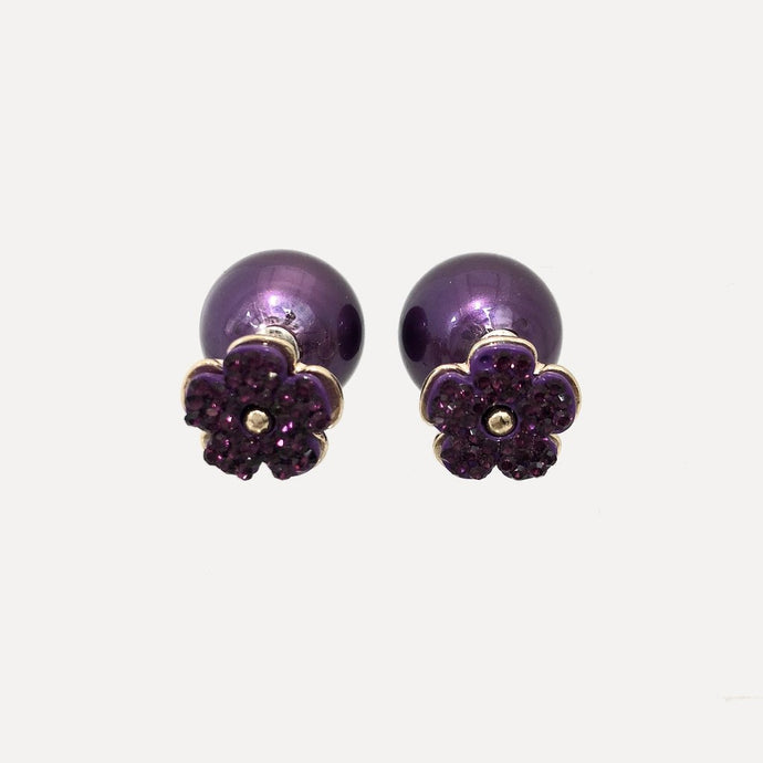 Double Sided Crystal Flower Earring