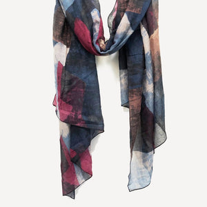 Lightweight Abstract Print Scarf